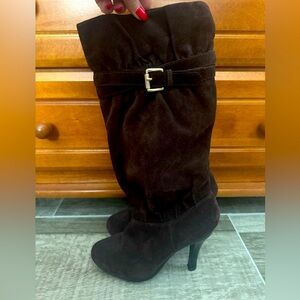 Michael Kors Chocolate Brown Suede Knee High Slouch Boots Size 7.5